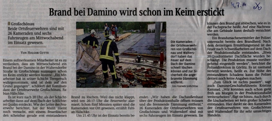 Ernstfall für „DAMINO“